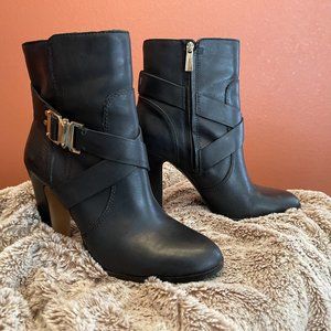 Vince Camuto Leather Bootie with Straps and Buckle detail - Size 9